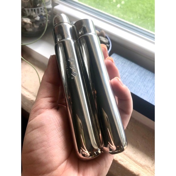 Vintage Sheffield London Hallmarked Polished Pewter Combo Hip Flask Cigar Case - Picture 10 of 13